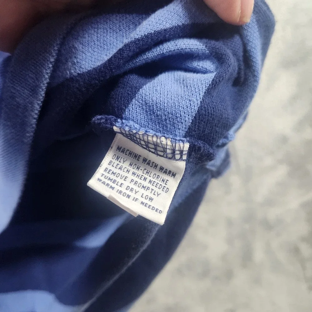 Polo Ralph Lauren Men's‎ Size XXL Classic Blue Striped Pique Mesh Pony Polo